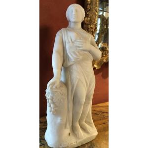 Demeter Or Ceres, 18th Century Marble: Goddess Of Harvests And Agriculture