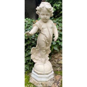 Infant Jesus On Earth, Blessing The World, In Reconstituted Stone, Early 20th Century