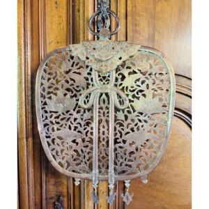 Large Bronze Keman From The 19th Century, Japanese Temple Ornament