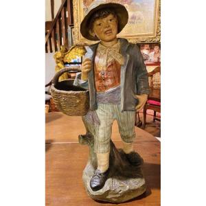 Young Boy In Polychrome Terracotta Attributed To Goldsheider 