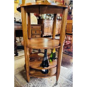 Round Rolling Serving Cart Forming A Bar In The Directoire Period 