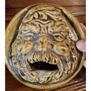 Stoneware Money Box With A Grotesque Head, In The Style Of Jean Carries - Early 20th Century