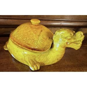 China, Glazed Stoneware Dragon Turtle Circa 1950