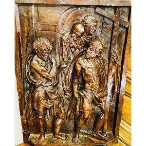 Large Carved Walnut Panel Late XVI Th Century