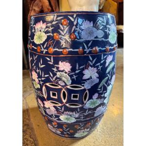 Garden Tabouret In China Porcelain, 20th Century