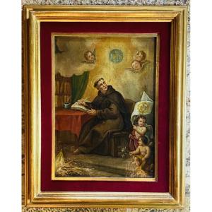 Saint Bernardine Of Siena In His Study Oil On Canvas, 15th Century