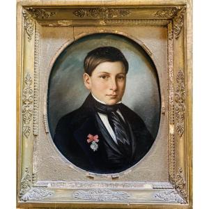 The First Communicant Or The Graduate, Portrait Of A Young Man On Metal, 1849