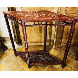 Vietnamese Diamond-shaped Corner Console - 1889 Paris World's Fair
