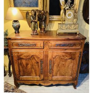 Solid Walnut Buffet, Sologne Late XVIII Th Century