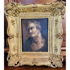 Study Of An Old Man's Head - Oil On Panel Italian Ecole, Late 16th - Early 18th Century