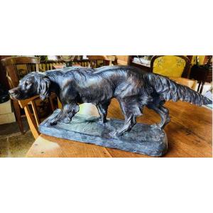 Large Terracotta Hunting Dog By Thomas Cartier
