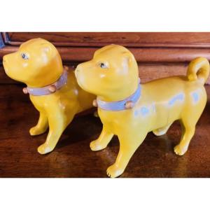 Pair Of 19th Century Porcelain Carlins, Compagnie Des Indes