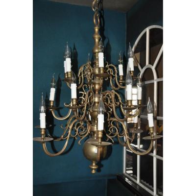 Three-storey Dutch Chandelier From The XIXth Century