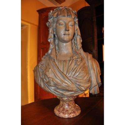 Terracotta Vestal After Simon Boizot, Early Nineteenth Century