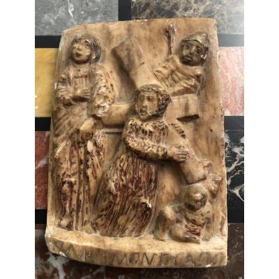 Alabaster Of XIX Eme Century Climb On Calvary