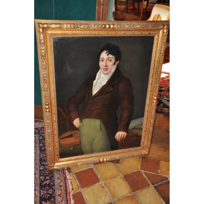 Large Portrait Of A Romantic Violinist, Nineteenth Century