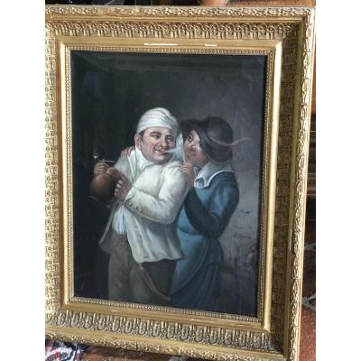 Humorous Painting From The XIXth Century In The Word Game