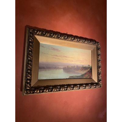 Oil On Canvas: Dawn Or Twilight End Of XIX Eme Century