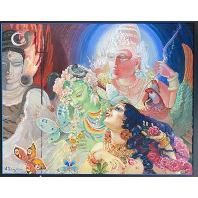 Suzanne Lagneau, Large Mixed Media Around 1930