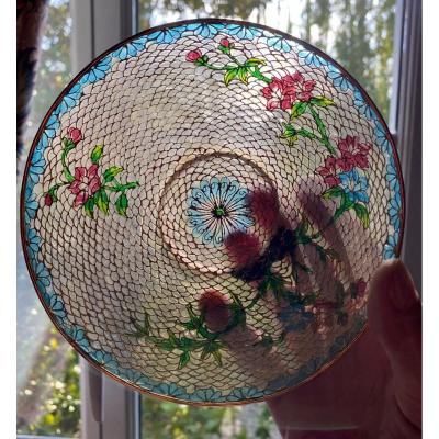 Cup In Cloisonne Enamel Plique à Jour Beginning Of The XX Eme Century