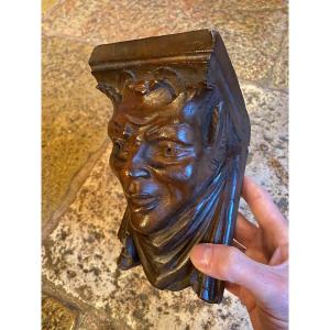 Devil's Head Forming Wall Console Or Crow End Of XIX Eme Century