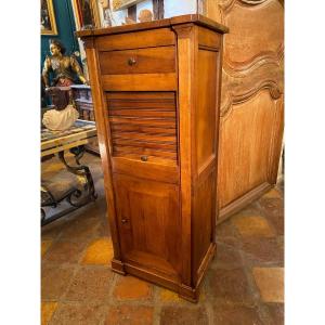 Directoire Bedside With Curtain In Cherry Early XIX Eme Century