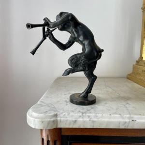 Dancing Faun Grand Tour Antique Bronze Pompeii Italy 19th Century Souvenir Fife