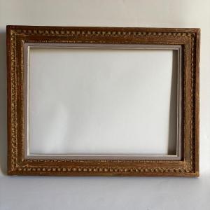 Louis XVI Style Frame, Gilt Wood, Patina, Early 20th Century, 8p Format, 46 X 33 Cm