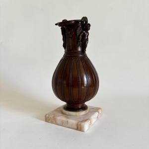 Antique Bronze Vase, Souvenir Of The Grand Tour Of Italy, 19th Century, Etruscan