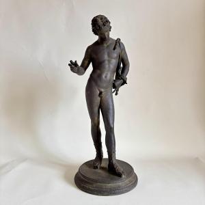 Amodio Narcisse Bacchus Large Bronze Antique Pompeii Italy Naples 19th Century Tower