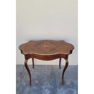 Middle Office Table In Violin Shape Napoleon III 19th In Marquetry 