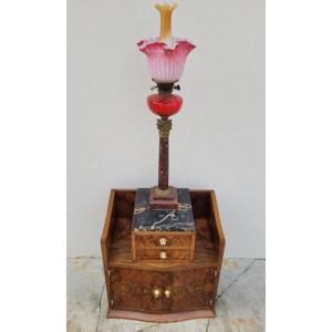 Art Deco Period Bedside Commode In Walnut Burl 1930s
