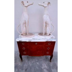 Louis XV Louis XVI Transitional Commode In Marquetry And Rosewood 19th