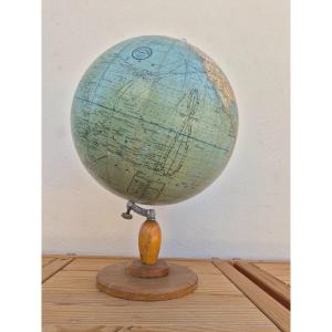 Terrestrial Globe World Map "gérard Barrière Et Thomas" Paris 1930s Period