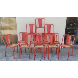 Series Of 12 Tolix Bistro Chairs By Xavier Pauchard 