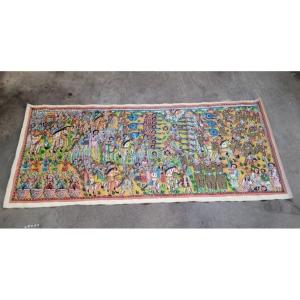 Tapestry Ethiopian Painting Naive From The First Italy-ethiopia War