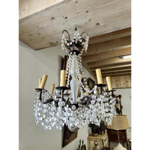 Antique Crystal Tassel Chandelier 9 Lights