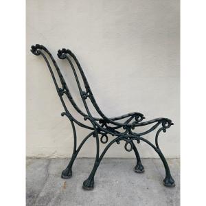Antique Decorated Cast Iron Garden Bench Legs