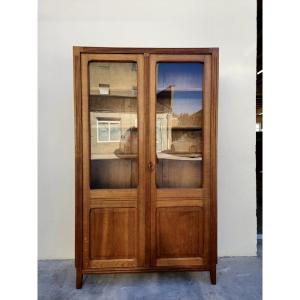 Parisian School Display Cabinet In Solid Oak From The 1950s