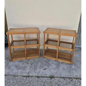 Pair Of 1970s Design Pine Bookcases