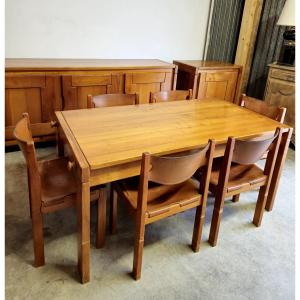 Maison Regain Dining Room, Table And 6 Chairs In Elm