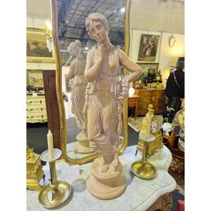 Plaster Statue Depicting An Ancient Woman 