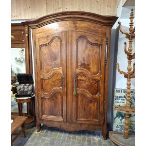 Louis XV Period Wardrobe, 18th Century, In Solid Walnut 