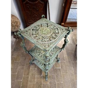 Decorative Cast Aluminum Plant Stand/side Table