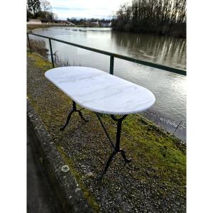 Marble Bistro/restaurant Table Made Of Marble And Cast Iron 