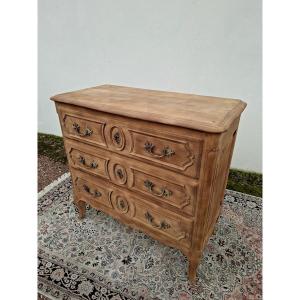 Antique Louis XV Style Chest Of Drawers, Stripped, With 3 Drawers 