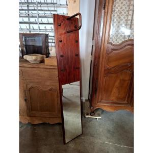 Vintage 1960s Rio Rosewood Coat Rack Mirror Design 