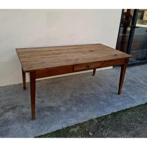 Antique Rustic Farmhouse Table, Made In The 1900s From Fruitwood 
