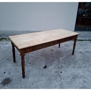 Louis Philippe Style Farm/trade/shop Table With 2 Drawers