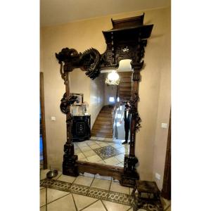 Gabriel Viardot In The Style Of A Large Japanese-inspired Mirror From The 1900s 